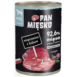 Pan Mięsko Kiaulienos ir šernų šlapio pašaro šunims skardinė 400g
