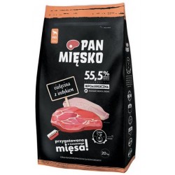 Pan Mięsko Sausas maistas šunims - veršienos ir kalakutienos traškučiai M 20kg
