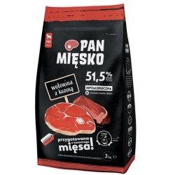 Pan Mięsko Sausas maistas šunims - jautienos ir ožkos traškučiai M 3kg