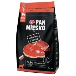 Pan Mięsko Sausas maistas šunims - jautienos ir ožkos traškučiai XS 3kg