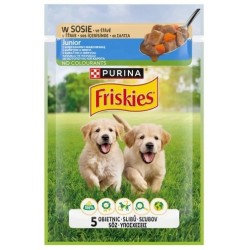 Friskies Dog Junior Vištienos ir morkų padažo paketėlis 85g