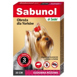 Sabunol GPI Dekoratyvinė apykaklė nuo blusų jorkšyrui rožinė 35cm