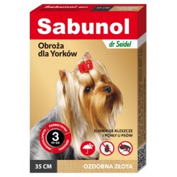 Sabunol GPI Apykaklė nuo blusų jorkšyrui dekoratyvinė auksinė 35cm
