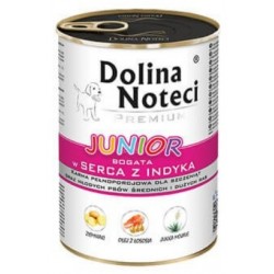 Dolina Noteci "Premium Dog Junior" kalakutienos širdelių skardinė 400g