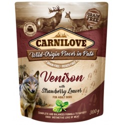 Carnilove Šunų elnienos ir braškių lapų paketėlis 300g