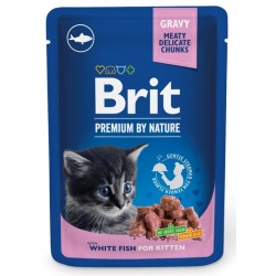 Brit "Premium By Nature Cat Kitten White Fish" padažas 100g paketėlis