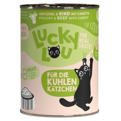 Lucky Lou "Lifestage Kitten" paukštienos ir jautienos konservų dėžutė 400g